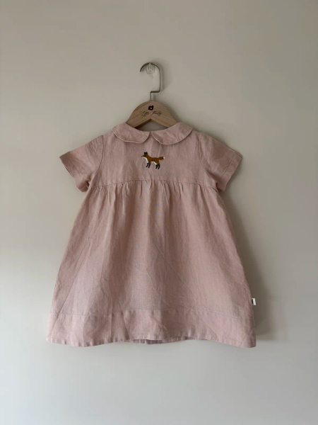 亞麻狐狸刺繡洋裝 image 1 of 0