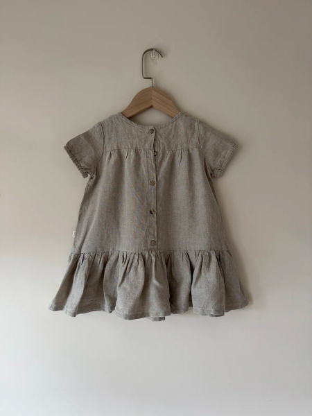 亞麻色橡果刺繡洋裝 image 1 of 0