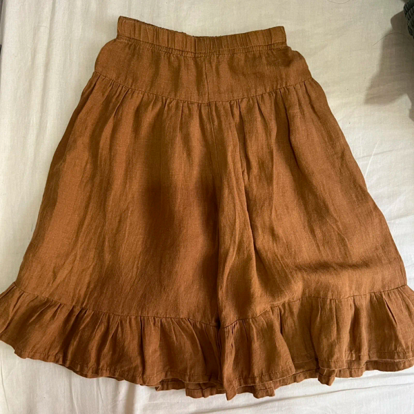 棕色荷葉邊褲裙 image 1 of 0