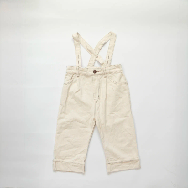 寬版高腰牛仔吊帶褲 image 1 of 0