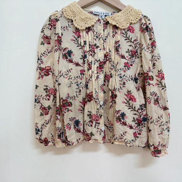 Ecru orchid crochet collar blouse image 1 of 0