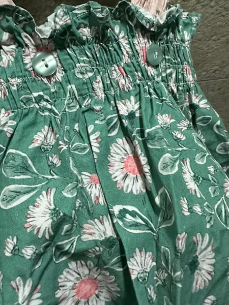 Birinit Petit 花卉湖水綠 吊帶連身褲 2A  近新 image 1 of 0