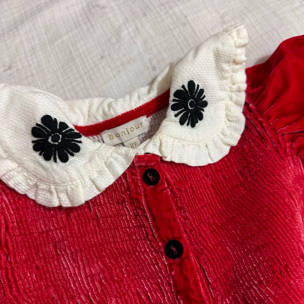 絨面紅色洋裝 image 1 of 0