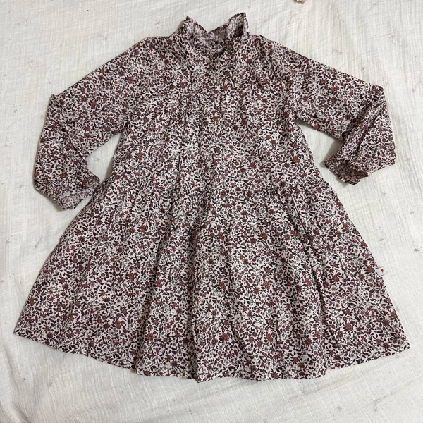 咖啡紅碎花洋裝 image 1 of 0