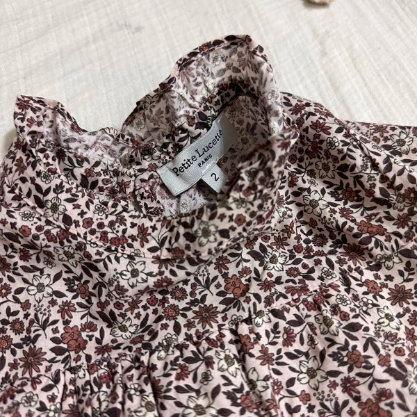 咖啡紅碎花洋裝 image 1 of 0