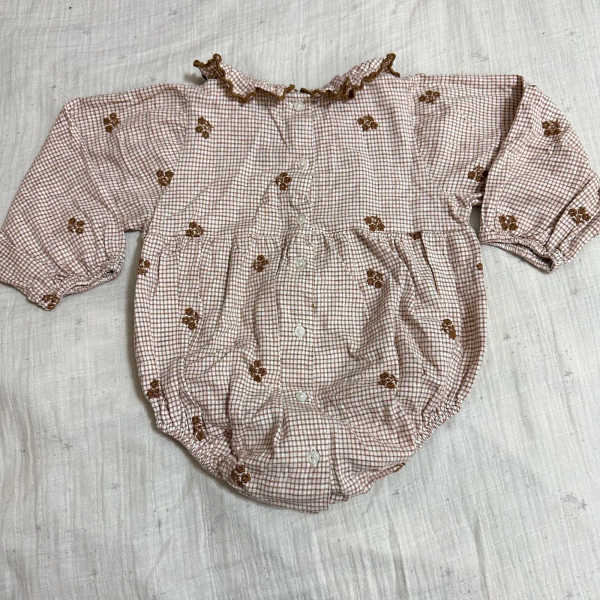 咖啡格子小花包屁衣 image 1 of 0