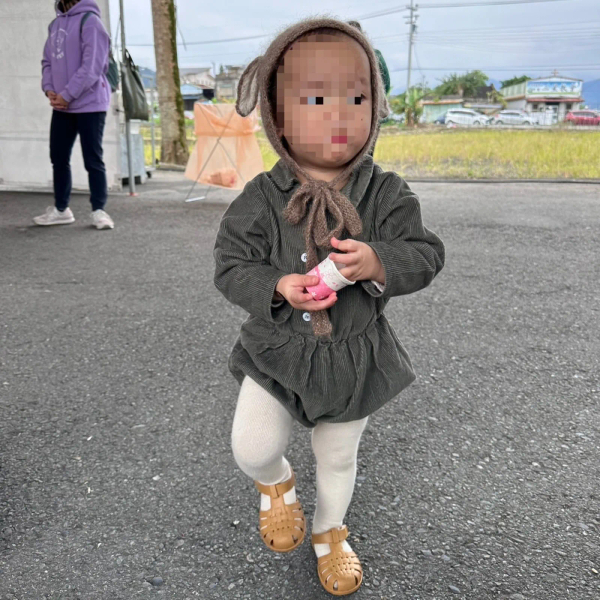 斜領長袖包屁衣-橄欖色 image 1 of 0