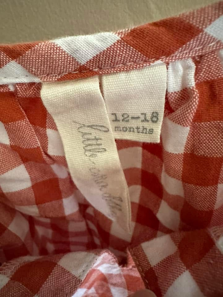 Little cotton clothes 紅格子上衣 12-18m 近新  image 1 of 0