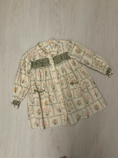 Aline Smock Shirtdress - Cabin Quilt Floral Cream image 1 of 0