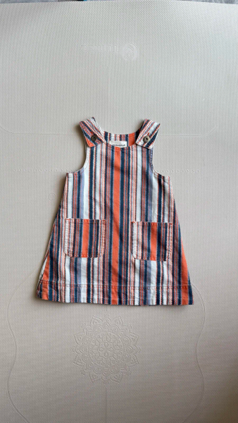 SS24橘色條紋吊帶裙 image 1 of 0