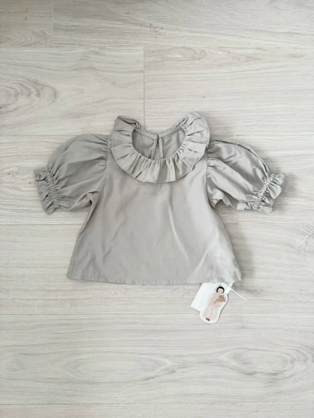 Ruffle collar top - grey image 1 of 0