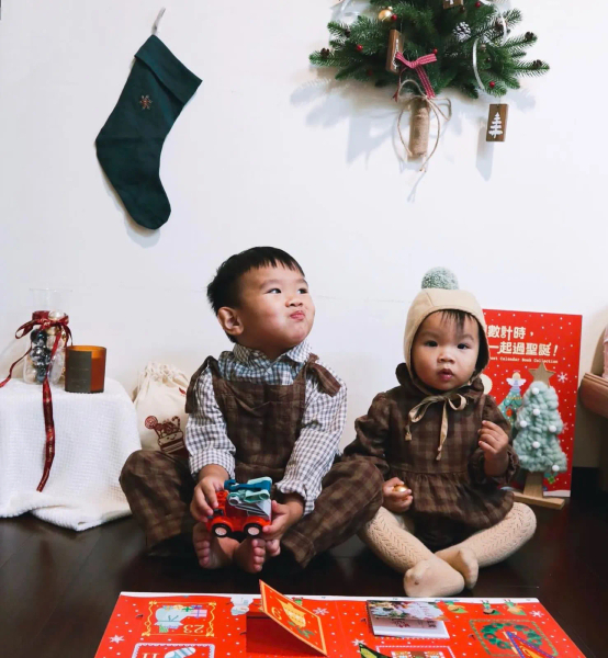 紅棕格紋吊帶褲 image 1 of 0