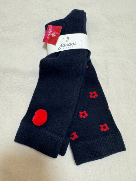 Jacadi紅花毛球長襪兩入組 image 1 of 0