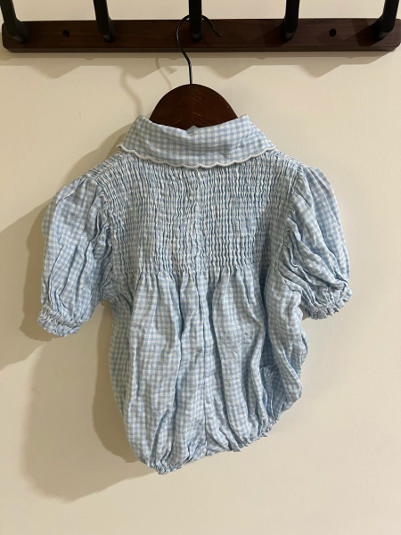藍色格紋包屁衣 image 1 of 0