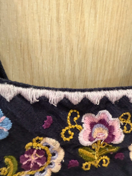 Louise Misha, Magda Dress Midnight 瑪格達刺繡吊帶圍裙洋裝 image 1 of 0