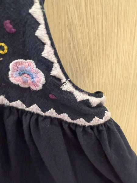 Louise Misha, Magda Dress Midnight 瑪格達刺繡吊帶圍裙洋裝 image 1 of 0