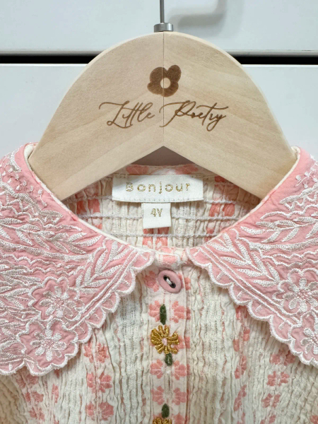 粉白刺繍提花上衣 image 1 of 0