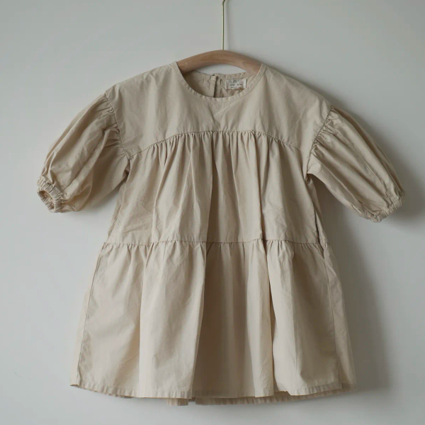 長袖蛋糕裙洋裝(原色） image 1 of 0