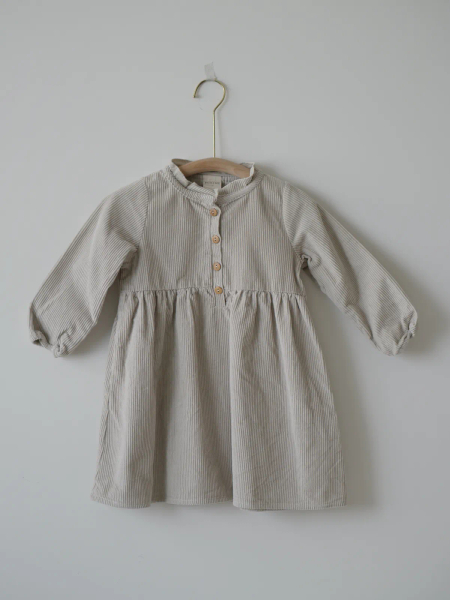 燈芯絨淺灰洋裝 image 1 of 0