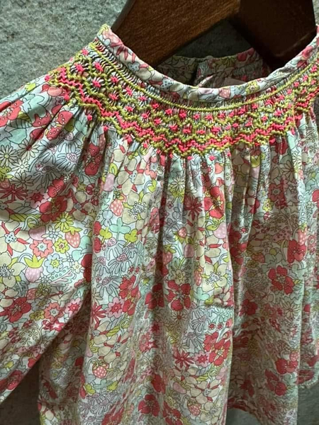 Bonpoint Liberty X Smocking 手工刺繡草莓 上衣 12m image 1 of 0