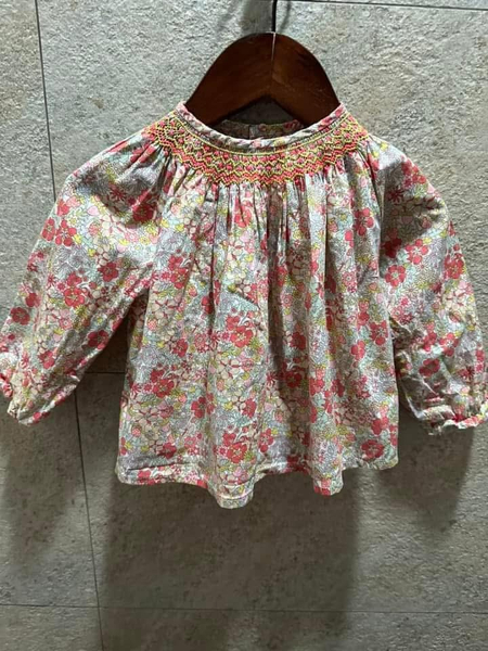 Bonpoint Liberty X Smocking 手工刺繡草莓 上衣 12m image 1 of 0