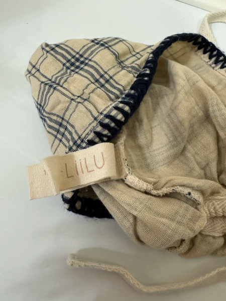 LIILU 格紋刺繡綁帶帽 Bobo Bonnet - Tattersall Check image 1 of 0