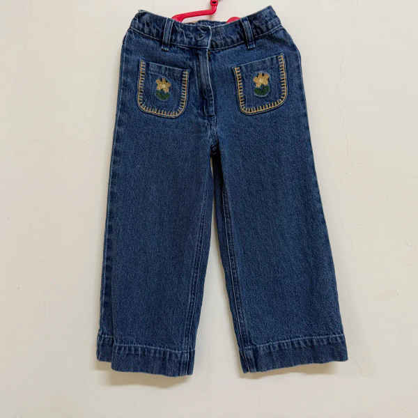 直筒刺繡單寧牛仔褲 image 1 of 0