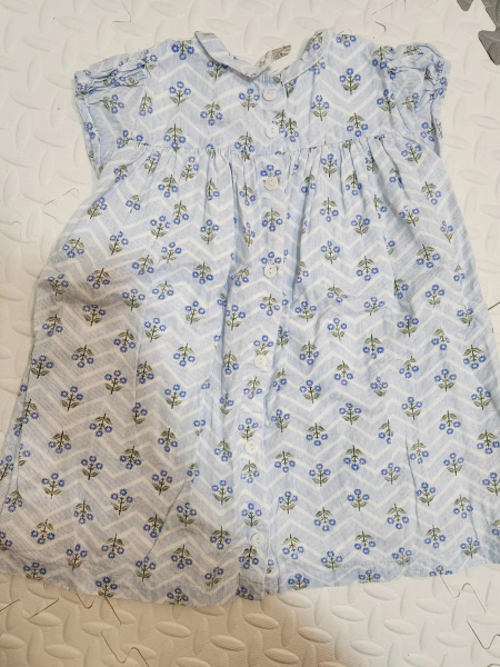 圓領藍色小花洋裝上衣 image 1 of 0