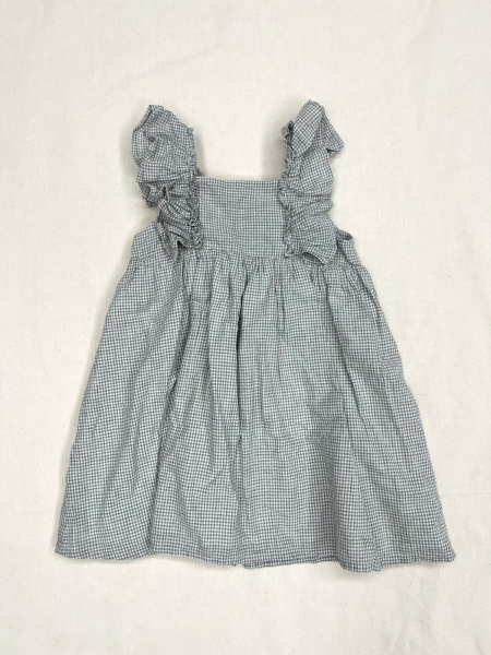 灰格荷葉洋裝 image 1 of 0