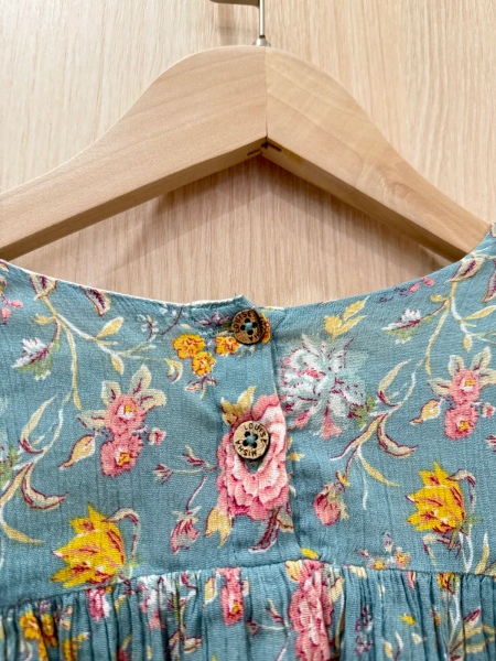 Louise Misha,諾拉荷葉刺繡洋裝	藍奶油大馬士革玫瑰	3Y image 1 of 0