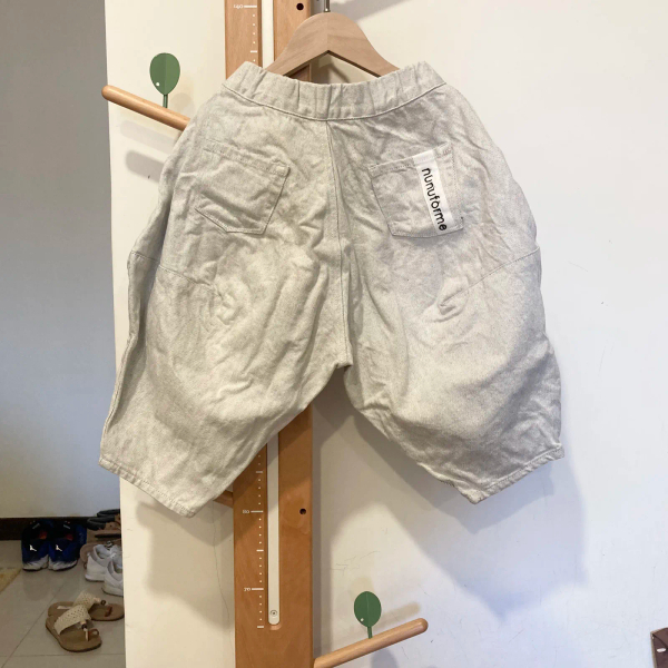 白色混黑牛仔氣球褲 image 1 of 0