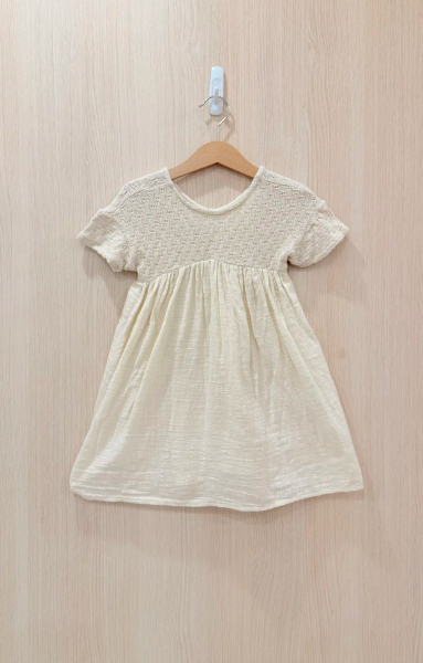 ZARA 鉤編拼接洋裝	米色	 3 歲 (98 cm) image 1 of 0