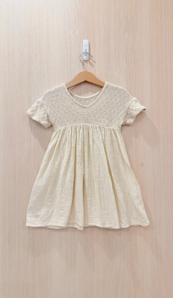 ZARA 鉤編拼接洋裝	米色	 3 歲 (98 cm) image 1 of 0