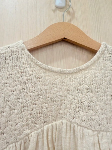 ZARA 鉤編拼接洋裝	米色	 3 歲 (98 cm) image 1 of 0