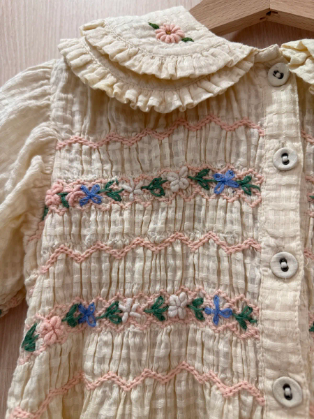 BONJOUR DIARY 浪漫雙領刺繡洋裝 	4Y image 1 of 0