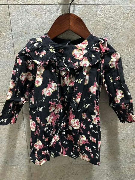 Bonpoint 黑色花卉特殊布料洋裝 image 1 of 0