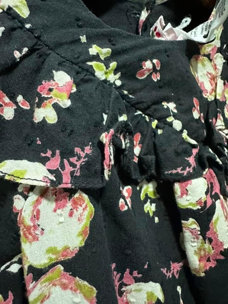 Bonpoint 黑色花卉特殊布料洋裝 image 1 of 0