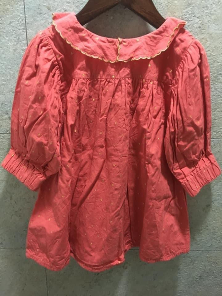 法國 Bonjour Diary 節慶限定款 金線點點刺繡上衣/洋裝 6y image 1 of 0