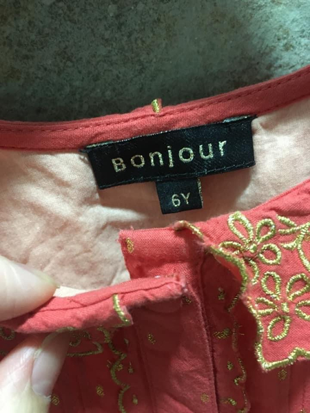 法國 Bonjour Diary 節慶限定款 金線點點刺繡上衣/洋裝 6y image 1 of 0