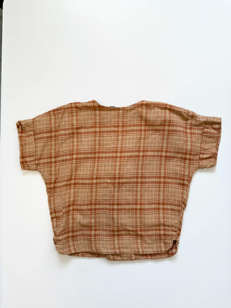 排釦格紋上衣 ZEN SHIRT SHORT SLEEVES - Arancione quadri image 1 of 0