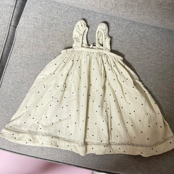 星星有機棉麻無袖洋裝 image 1 of 0