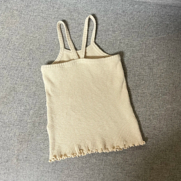 細肩帶背心Ribbed camisole - Natural image 1 of 0