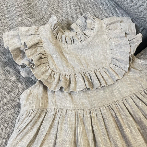 linen dress-light grey image 1 of 0