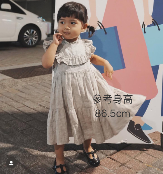 linen dress-light grey image 1 of 0
