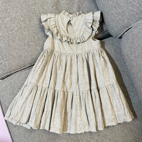 linen dress-light grey image 1 of 0