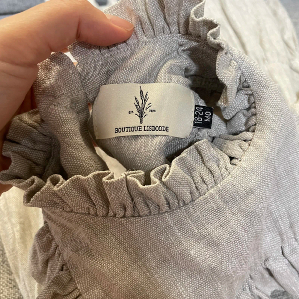 linen dress-light grey image 1 of 0