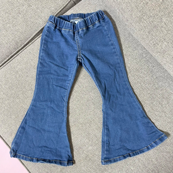 Flare denim indigo彈性喇叭褲 image 1 of 0