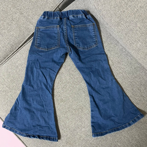Flare denim indigo彈性喇叭褲 image 1 of 0
