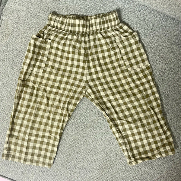 Olive Gingham Fisherman Pants 橄欖格紋漁夫褲 image 1 of 0