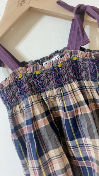 MADRAS COTTON TOP 經典格紋綁帶上衣洋裝 image 1 of 0